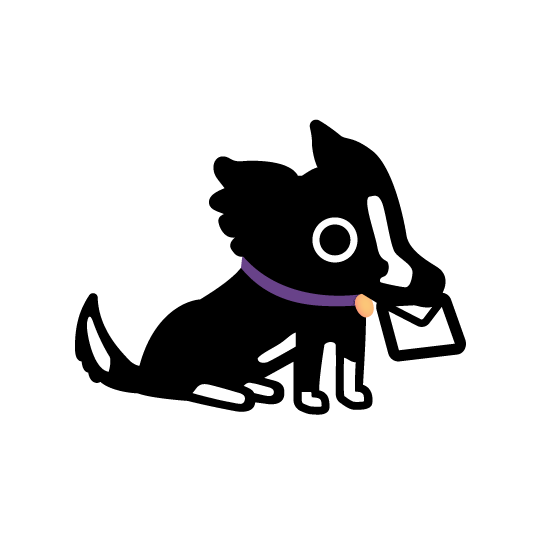 dog with a letter